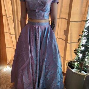 Elegant Purple Women's Skirt Set